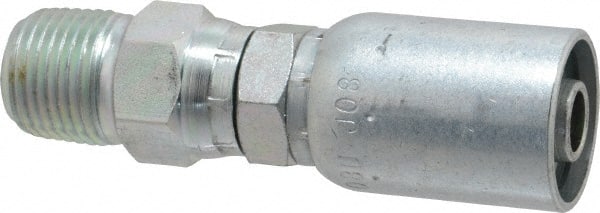 Eaton - 1/2-14 Thread Straight Hydraulic Hose Fitting - 1/2" Hose Diam - Exact Tooling