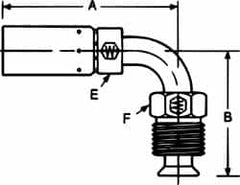Eaton - 5/8-18 Thread Hydraulic Hose Elbow - 3/8" Hose Diam - Exact Tooling