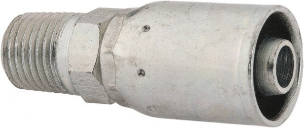 Eaton - 1/4-18 Thread Straight Hydraulic Hose Fitting - 3/8" Hose Diam - Exact Tooling