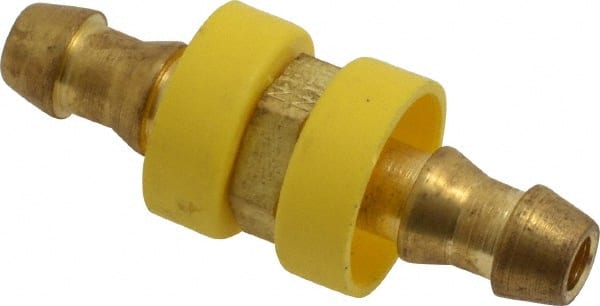 Eaton - 1/4" ID Barbed Push On Mender - 1/2" Cut Off Allowance, 1.76" Long, 1/2" Hex, Brass - Exact Tooling