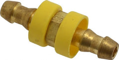 Eaton - 1/4" ID Barbed Push On Mender - 1/2" Cut Off Allowance, 1.76" Long, 1/2" Hex, Brass - Exact Tooling