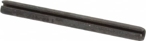 Made in USA - 3/32" Diam x 1" Long Slotted Spring Pin - Grade 1070-1090 Alloy Steel, Black Oxide Finish - Exact Tooling