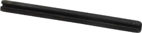 Made in USA - 3/32" Diam x 1-1/8" Long Slotted Spring Pin - Grade 1070-1090 Alloy Steel, Black Oxide Finish - Exact Tooling