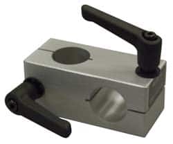 80/20 Inc. - 2 Inch Wide x 2 Inch High x 3 Inch Deep Quick Stanchion Cross Clamp - 1.004 Inch Hole x 0.257 Inch Bolt Hole Diameter - Exact Tooling