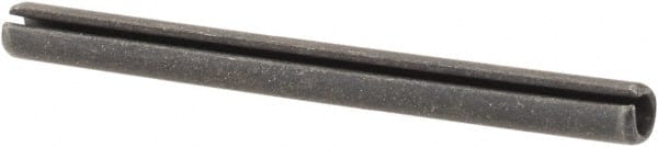 Made in USA - 1/8" Diam x 1-1/2" Long Slotted Spring Pin - Grade 1070-1090 Alloy Steel, Black Oxide Finish - Exact Tooling
