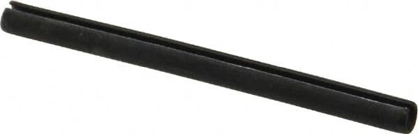 Made in USA - 1/8" Diam x 1-5/8" Long Slotted Spring Pin - Grade 1070-1090 Alloy Steel, Black Oxide Finish - Exact Tooling