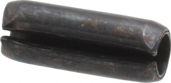 Made in USA - 3/16" Diam x 1/2" Long Slotted Spring Pin - Grade 1070-1090 Alloy Steel, Black Oxide Finish - Exact Tooling
