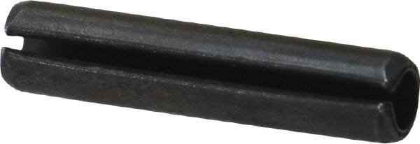 Made in USA - 3/16" Diam x 7/8" Long Slotted Spring Pin - Grade 1070-1090 Alloy Steel, Black Oxide Finish - Exact Tooling