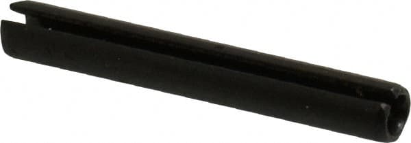Made in USA - 3/16" Diam x 1-3/8" Long Slotted Spring Pin - Grade 1070-1090 Alloy Steel, Black Oxide Finish - Exact Tooling
