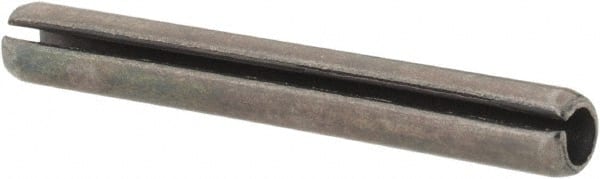 Made in USA - 3/16" Diam x 1-1/2" Long Slotted Spring Pin - Grade 1070-1090 Alloy Steel, Black Oxide Finish - Exact Tooling