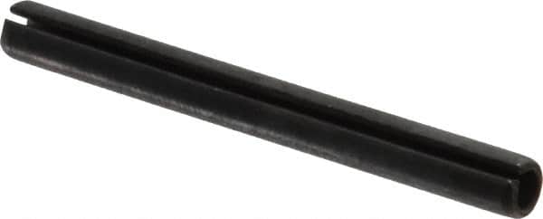 Made in USA - 3/16" Diam x 1-7/8" Long Slotted Spring Pin - Grade 1070-1090 Alloy Steel, Black Oxide Finish - Exact Tooling