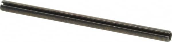 Made in USA - 3/16" Diam x 3" Long Slotted Spring Pin - Grade 1070-1090 Alloy Steel, Black Oxide Finish - Exact Tooling