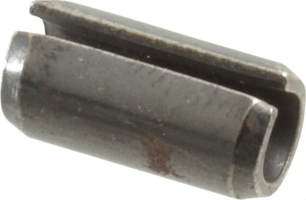 Made in USA - 1/4" Diam x 1/2" Long Slotted Spring Pin - Grade 1070-1090 Alloy Steel, Black Oxide Finish - Exact Tooling