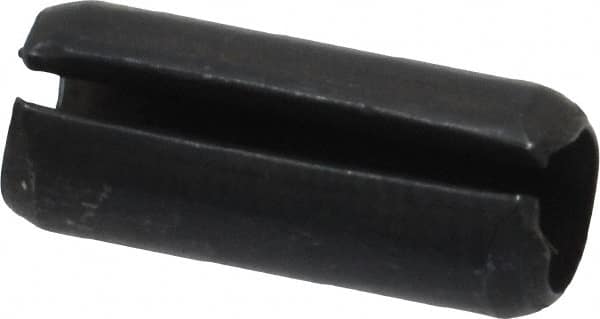 Made in USA - 1/4" Diam x 5/8" Long Slotted Spring Pin - Grade 1070-1090 Alloy Steel, Black Oxide Finish - Exact Tooling