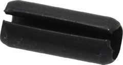 Made in USA - 1/4" Diam x 5/8" Long Slotted Spring Pin - Grade 1070-1090 Alloy Steel, Black Oxide Finish - Exact Tooling