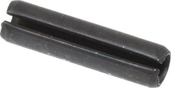 Made in USA - 1/4" Diam x 1" Long Slotted Spring Pin - Grade 1070-1090 Alloy Steel, Black Oxide Finish - Exact Tooling