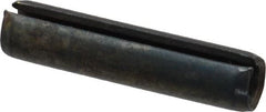 Made in USA - 1/4" Diam x 1-1/8" Long Slotted Spring Pin - Grade 1070-1090 Alloy Steel, Black Oxide Finish - Exact Tooling