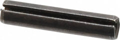 Made in USA - 1/4" Diam x 1-1/4" Long Slotted Spring Pin - Grade 1070-1090 Alloy Steel, Black Oxide Finish - Exact Tooling