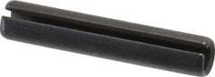 Made in USA - 1/4" Diam x 1-3/8" Long Slotted Spring Pin - Grade 1070-1090 Alloy Steel, Black Oxide Finish - Exact Tooling