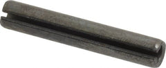 Made in USA - 1/4" Diam x 1-1/2" Long Slotted Spring Pin - Grade 1070-1090 Alloy Steel, Black Oxide Finish - Exact Tooling