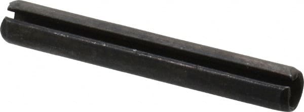 Made in USA - 1/4" Diam x 1-3/4" Long Slotted Spring Pin - Grade 1070-1090 Alloy Steel, Black Oxide Finish - Exact Tooling