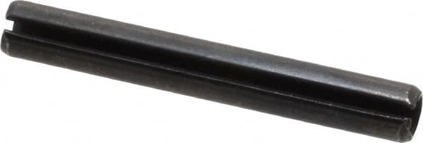 Made in USA - 1/4" Diam x 1-7/8" Long Slotted Spring Pin - Grade 1070-1090 Alloy Steel, Black Oxide Finish - Exact Tooling