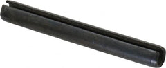 Made in USA - 1/4" Diam x 2" Long Slotted Spring Pin - Grade 1070-1090 Alloy Steel, Black Oxide Finish - Exact Tooling