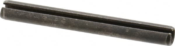 Made in USA - 1/4" Diam x 2-1/4" Long Slotted Spring Pin - Grade 1070-1090 Alloy Steel, Black Oxide Finish - Exact Tooling