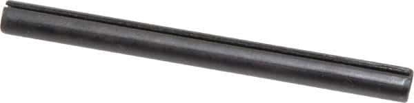 Made in USA - 1/4" Diam x 3" Long Slotted Spring Pin - Grade 1070-1090 Alloy Steel, Black Oxide Finish - Exact Tooling