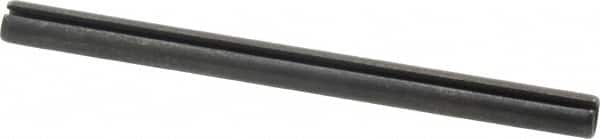 Made in USA - 1/4" Diam x 3-1/2" Long Slotted Spring Pin - Grade 1070-1090 Alloy Steel, Black Oxide Finish - Exact Tooling