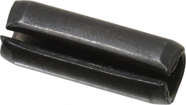 Made in USA - 5/16" Diam x 7/8" Long Slotted Spring Pin - Grade 1070-1090 Alloy Steel, Black Oxide Finish - Exact Tooling