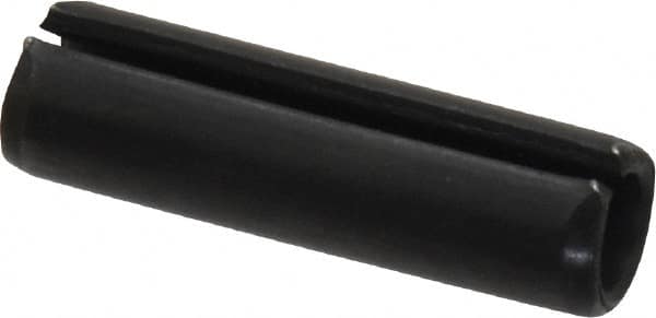 Made in USA - 5/16" Diam x 1-1/8" Long Slotted Spring Pin - Grade 1070-1090 Alloy Steel, Black Oxide Finish - Exact Tooling