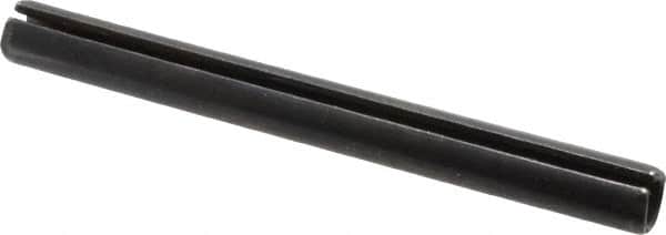 Made in USA - 5/16" Diam x 3-1/4" Long Slotted Spring Pin - Grade 1070-1090 Alloy Steel, Black Oxide Finish - Exact Tooling