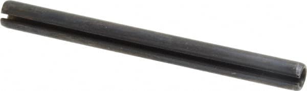 Made in USA - 5/16" Diam x 3-1/2" Long Slotted Spring Pin - Grade 1070-1090 Alloy Steel, Black Oxide Finish - Exact Tooling