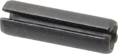 Made in USA - 3/8" Diam x 1-1/4" Long Slotted Spring Pin - Grade 1070-1090 Alloy Steel, Black Oxide Finish - Exact Tooling