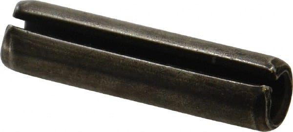 Made in USA - 3/8" Diam x 1-1/2" Long Slotted Spring Pin - Grade 1070-1090 Alloy Steel, Black Oxide Finish - Exact Tooling