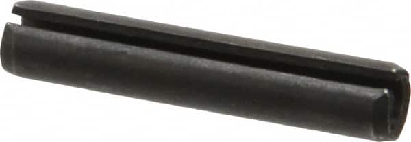 Made in USA - 3/8" Diam x 2" Long Slotted Spring Pin - Grade 1070-1090 Alloy Steel, Black Oxide Finish - Exact Tooling