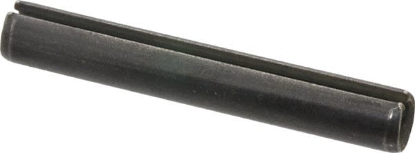 Made in USA - 3/8" Diam x 2-1/2" Long Slotted Spring Pin - Grade 1070-1090 Alloy Steel, Black Oxide Finish - Exact Tooling