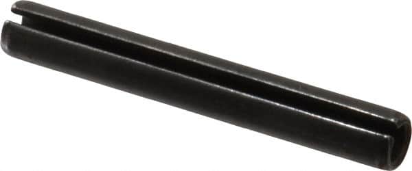Made in USA - 3/8" Diam x 2-3/4" Long Slotted Spring Pin - Grade 1070-1090 Alloy Steel, Black Oxide Finish - Exact Tooling