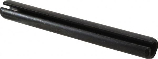 Made in USA - 3/8" Diam x 3-1/4" Long Slotted Spring Pin - Grade 1070-1090 Alloy Steel, Black Oxide Finish - Exact Tooling
