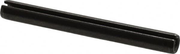 Made in USA - 3/8" Diam x 3-1/2" Long Slotted Spring Pin - Grade 1070-1090 Alloy Steel, Black Oxide Finish - Exact Tooling