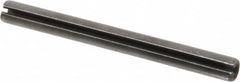 Made in USA - 3/8" Diam x 4" Long Slotted Spring Pin - Grade 1070-1090 Alloy Steel, Black Oxide Finish - Exact Tooling