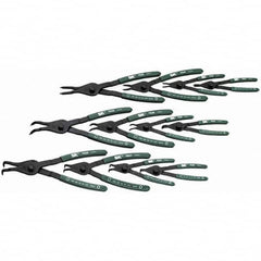 SK - 12 Piece, Convertible Retaining Ring Pliers Set - Comes in Plastic Case - Exact Tooling
