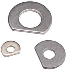 Made in USA - #3 Screw Size, 0.102" ID, 1008/1010 Steel Clipped Washer - 0.097 to 0.107" ID, 0.237 to 0.257" OD, 0.027 to 0.033" Thickness, Uncoated - Exact Tooling