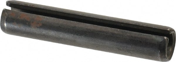 Made in USA - 1/2" Diam x 2-1/2" Long Slotted Spring Pin - Grade 1070-1090 Alloy Steel, Black Oxide Finish - Exact Tooling