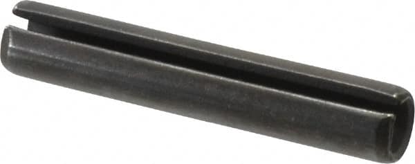 Made in USA - 1/2" Diam x 2-3/4" Long Slotted Spring Pin - Grade 1070-1090 Alloy Steel, Black Oxide Finish - Exact Tooling