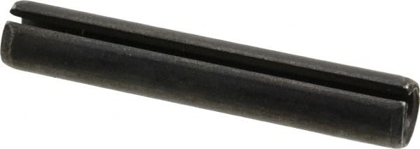 Made in USA - 1/2" Diam x 3" Long Slotted Spring Pin - Grade 1070-1090 Alloy Steel, Black Oxide Finish - Exact Tooling