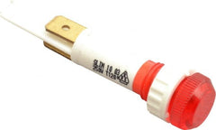 ACI - 220 V Red Lens Indicating Light - Round Lens, Blade Connector, 10mm Wide - Exact Tooling