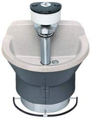 Bradley - Semi-Circular, Foot-Controlled, Internal Drain, 36" Diam, 3 Person Capacity, Bradstone, Wash Fountain - 1.25 GPM, 9" Bowl Depth, 29-1/4" High - Exact Tooling