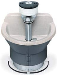 Bradley - Semi-Circular, Foot-Controlled, External Drain, 54" Diam, 4 Person Capacity, Bradstone, Wash Fountain - 3 GPM, 9" Bowl Depth, 29-1/4" High - Exact Tooling